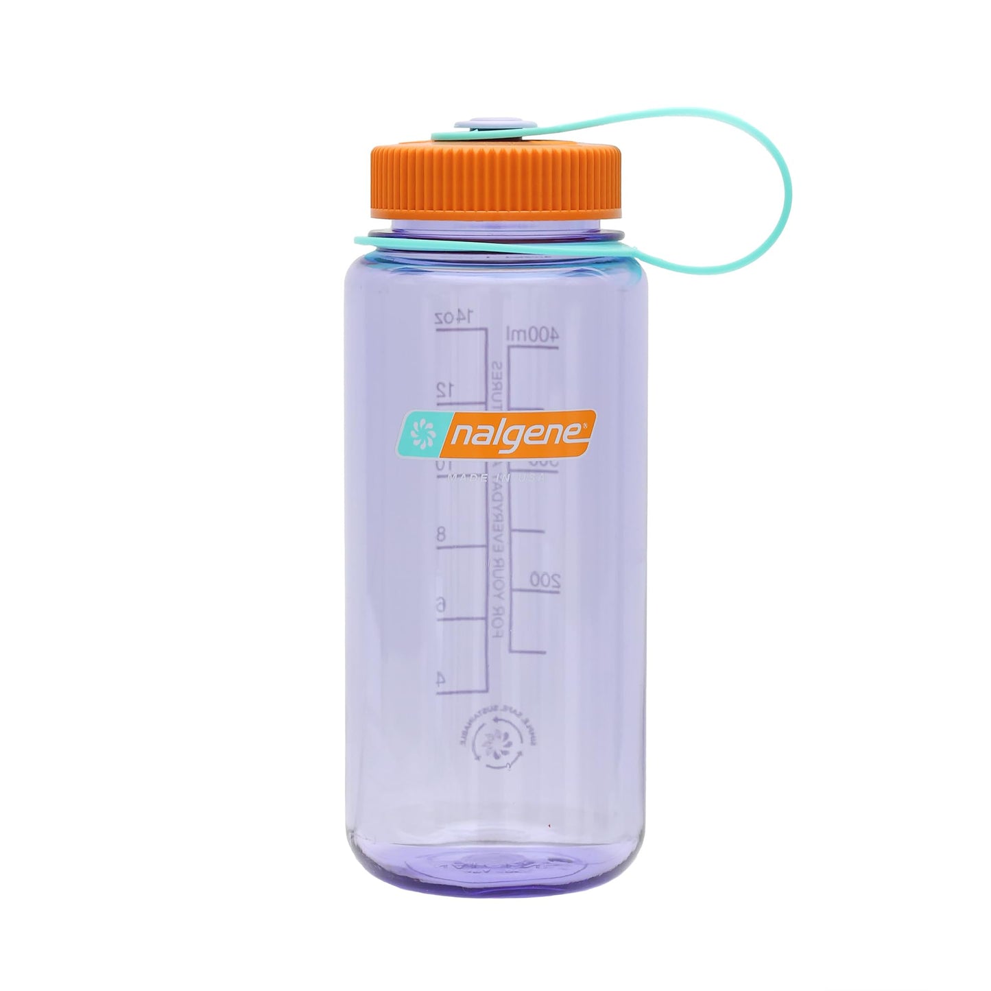 Nalgene Sustain Tritan BPA-Free Water Bottle Made with Material Derived From 50% Plastic Waste, 16 OZ, Wide Mouth, Amethyst