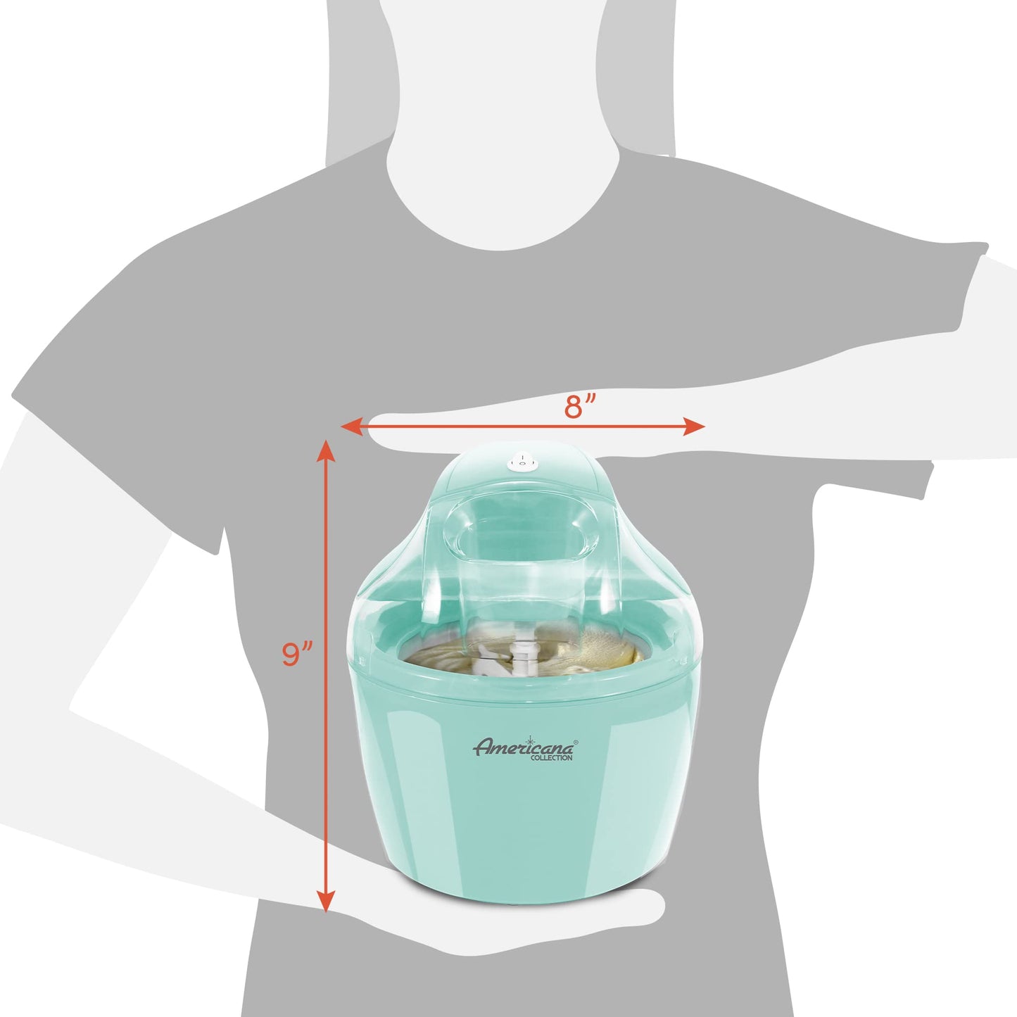 Americana Collection Elite EIM-1432M 1.5 Quart Automatic Easy Homemade Electric Ice Cream Maker, Frozen Yogurt, Sorbet, Gelato Treat, with Recipes, Mint