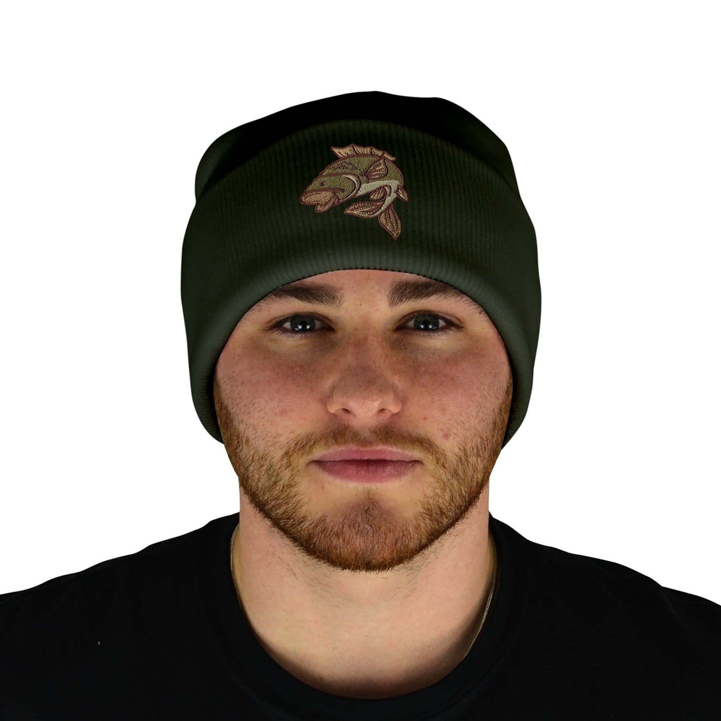 Bang Tidy Clothing Fishing Hat - Carp Fisherman Beanie Hats for Men Embroidered Gifts - Olive