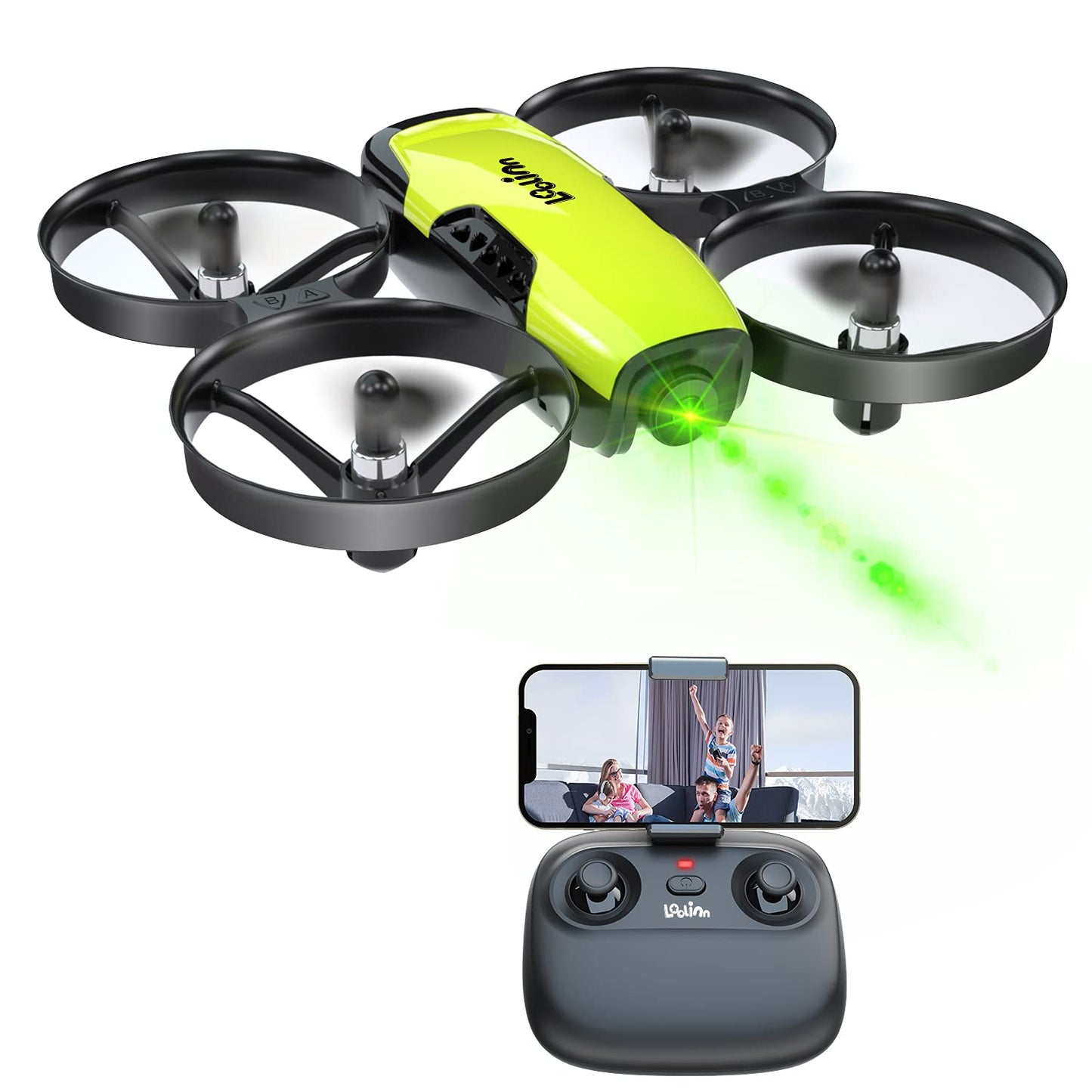 Loolinn | Drones for Kids Gift with Camera - Mini Drone with 90° Adjustable Camera, Safe for Kids, Photos and Videos, Includes three batteries (Gift for Kids)