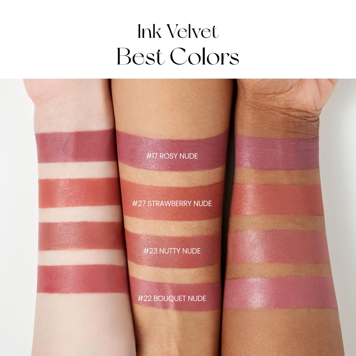 Peripera Ink the Velvet Lip Tint - High Pigment Color, Longwear, Weightless, Not Animal Tested, Gluten-Free, Paraben-Free (043 CAFFEINE NUDE)