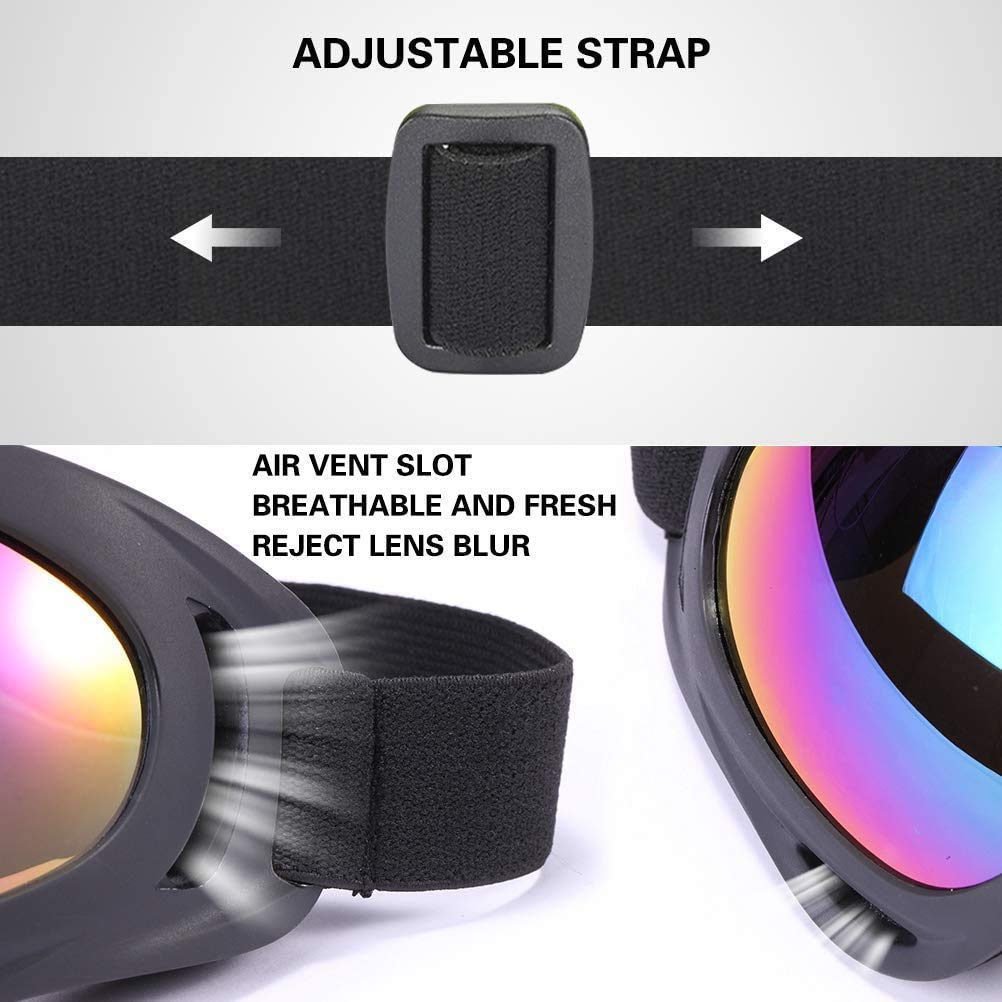 Anti-Glare Lenses, Ski Goggles, Winter Sport Snowboard Goggles with UV 400 Protection, Snowboard Goggles for Kids, Boys & Girls, Youth, Men & Women, Helmet, Wind Resistance (Transparent&Multicolor)