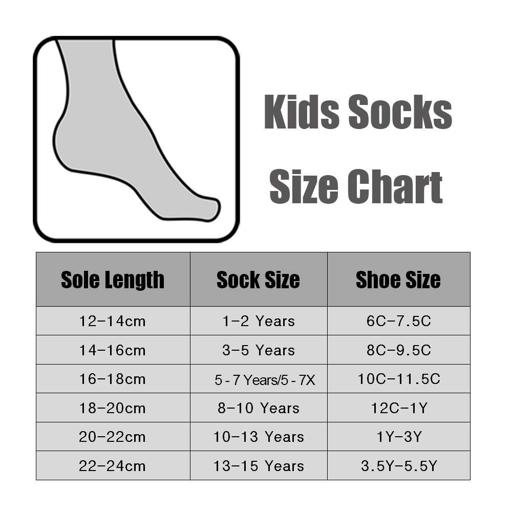 Mardonskey Big Kids Winter Socks Boys Warm Socks Thick Cotton Thermal Crew Socks for Boys 6 Pairs Size 1-3/10-12 Years