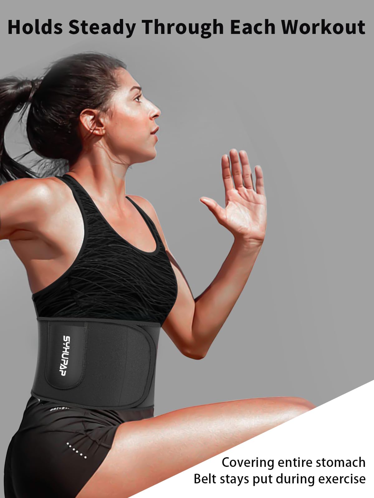 SYXUPAP Waist Trimmer for Women and Men,Waist Trainer for High-Intensity Training & Workouts, Size M Black new