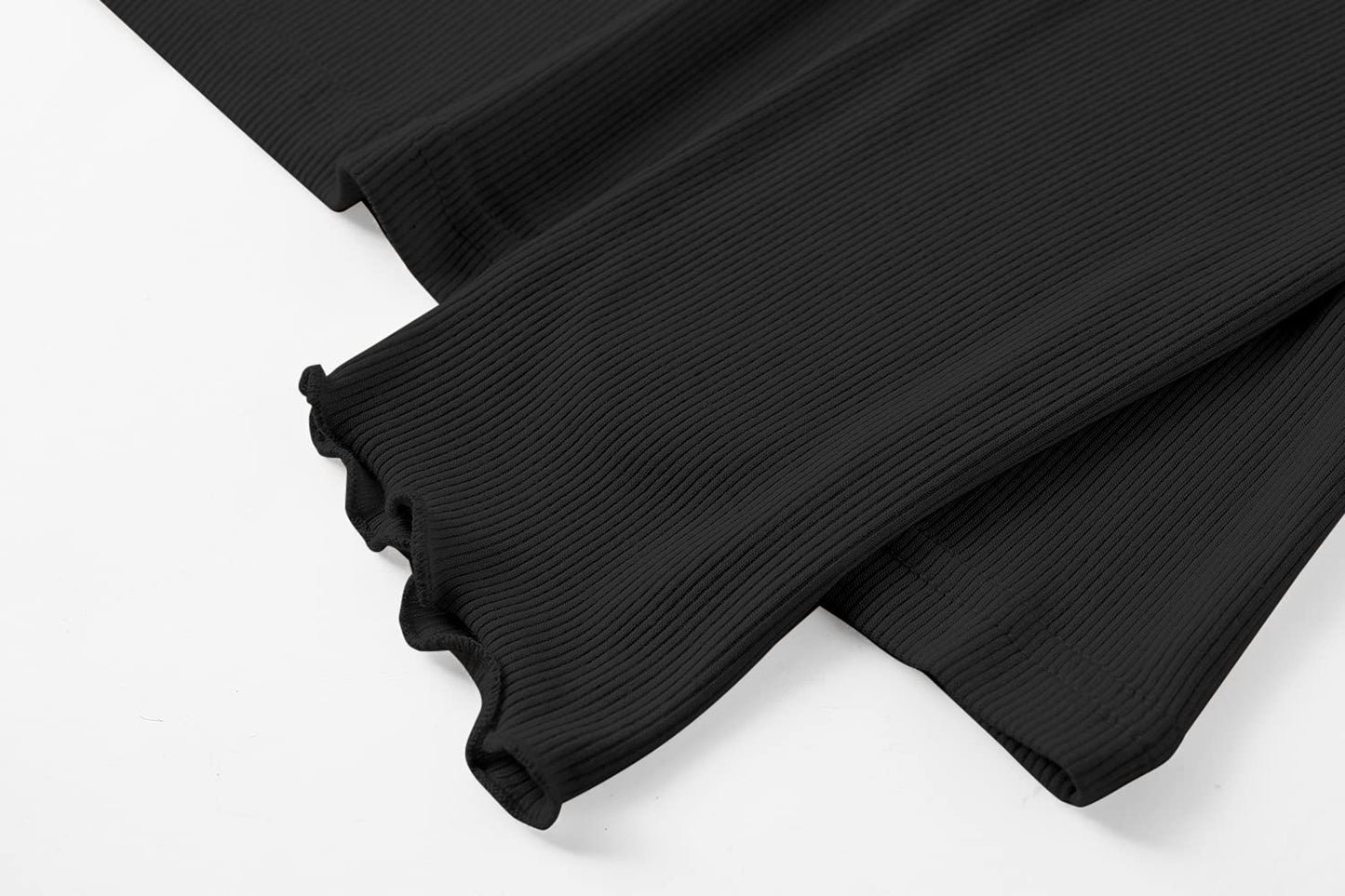 Kindcall Turtle Neck Long Sleeves for Women Ribbed Lightweight Active Shirt Black Medium