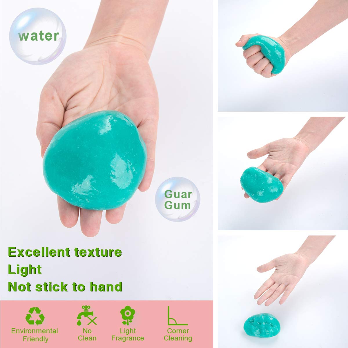 ASFSKY Cleaning Putty Car Cleaning Gel for Car Detailing Car Slime Cleaner Dust Cleaning Mud Universal Cleaning Gel for Vents, Dashboard, Car Cleaning Putty 3 Pack