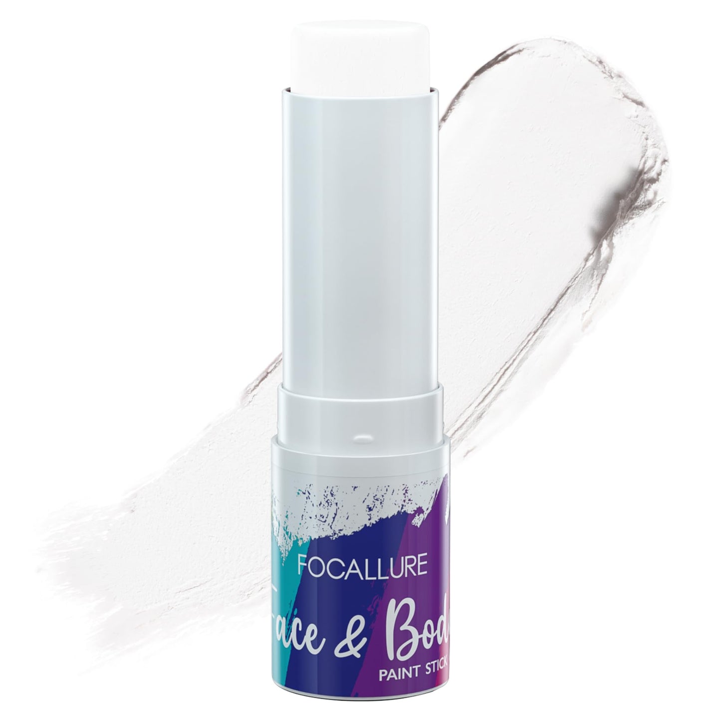 FOCALLURE Face Body Paint Stick,Eye Black Stick for Sports,Face Painting Kit Professional Hypoallergenic Foundation Makeup for Halloween Cosplay SFX Costume Party,White Skeleton