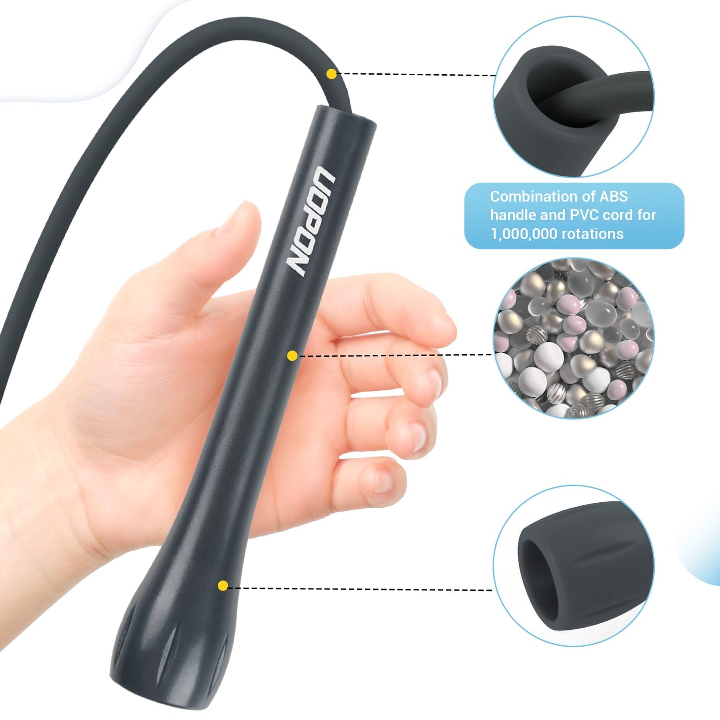 Jump Rope for Fitness, Lightweight PVC Skipping Rope for Men Women Adults Exercise with ABS Handles & Training Poster, Adjustable Tangle-Free Workout Speed Jump Rope for Home, Gym and Outdoor