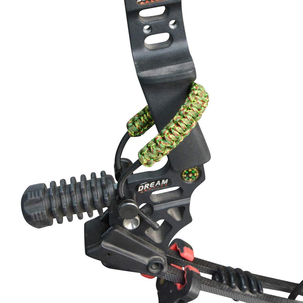 ZSHJGJR Archery Bow Wrist Sling Braided Archery Adjustable Bow Strap Wrist Sling For Compound Bow Hunting Shooting Accessories (black & white)