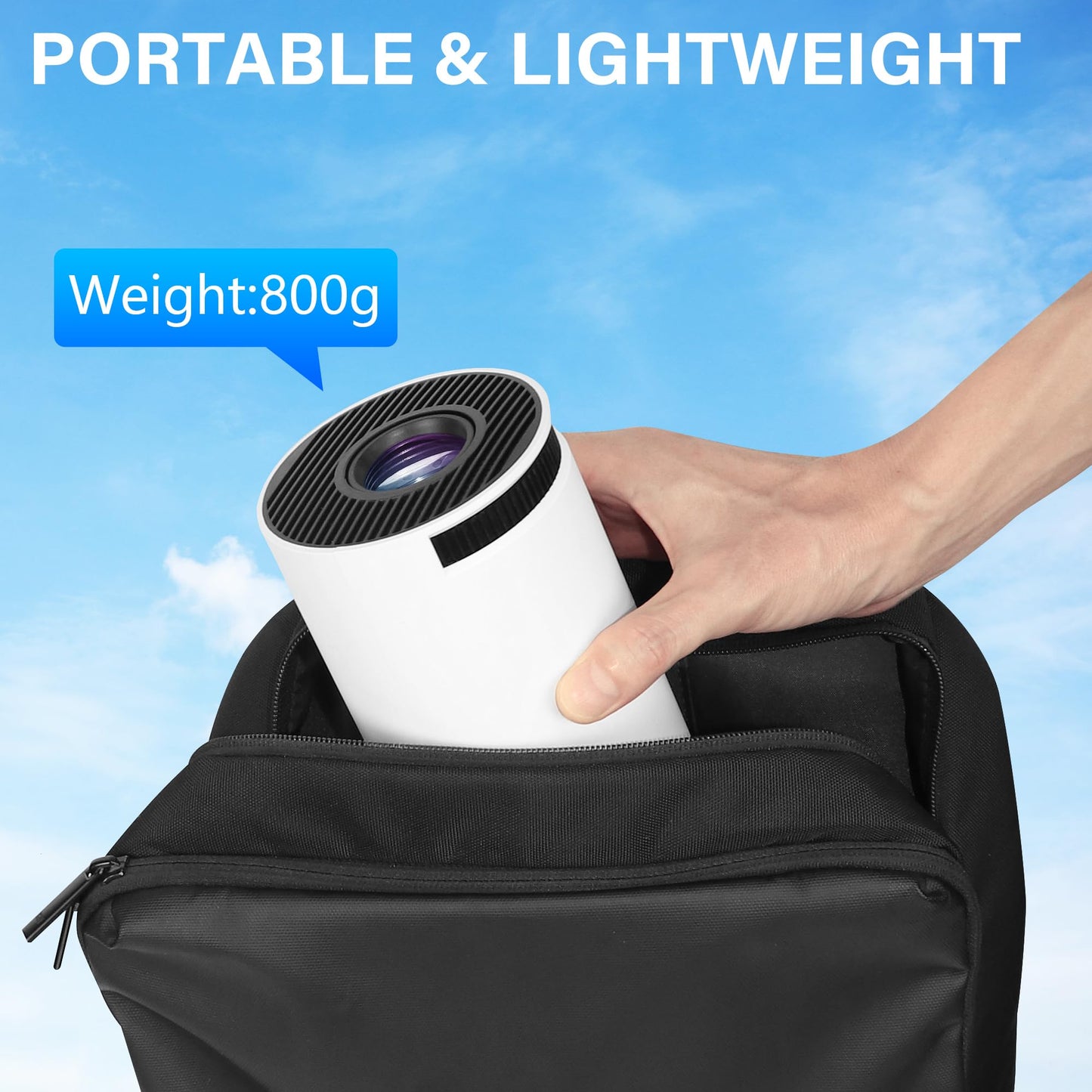 Sanniu Mini Projector, Support 4K 1080P HD Portable Projector with Bluetooth and WIFI Android TV 11, Auto Keystone, 130" Screen Smart Video Projector with Speakers for Home Theater & Outdoor Movie