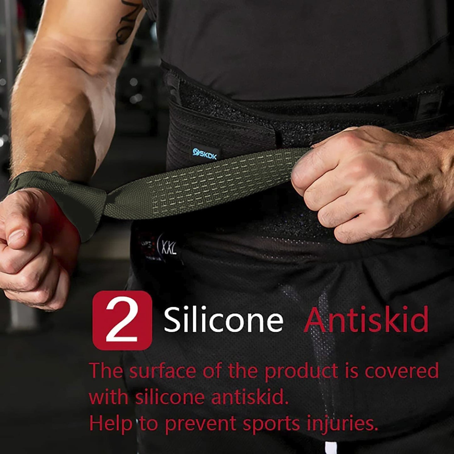 SKDK Cotton Hard Pull Wrist Lifting Straps Grips Band-Deadlift Straps with Neoprene Cushioned Wrist Padded and Anti-Skid Silicone - for Weightlifting, Bodybuilding, Xfit, Strength Training (ArmyGreen)