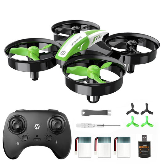 Holy Stone Mini Drone for Kids and Beginners, Indoor Outdoor Quadcopter Plane for Boys Girls with Auto Hover, 3D Flips, 3 Batteries, Headless Mode, Great Gift Toy for Boys and Girls, HS210 Green