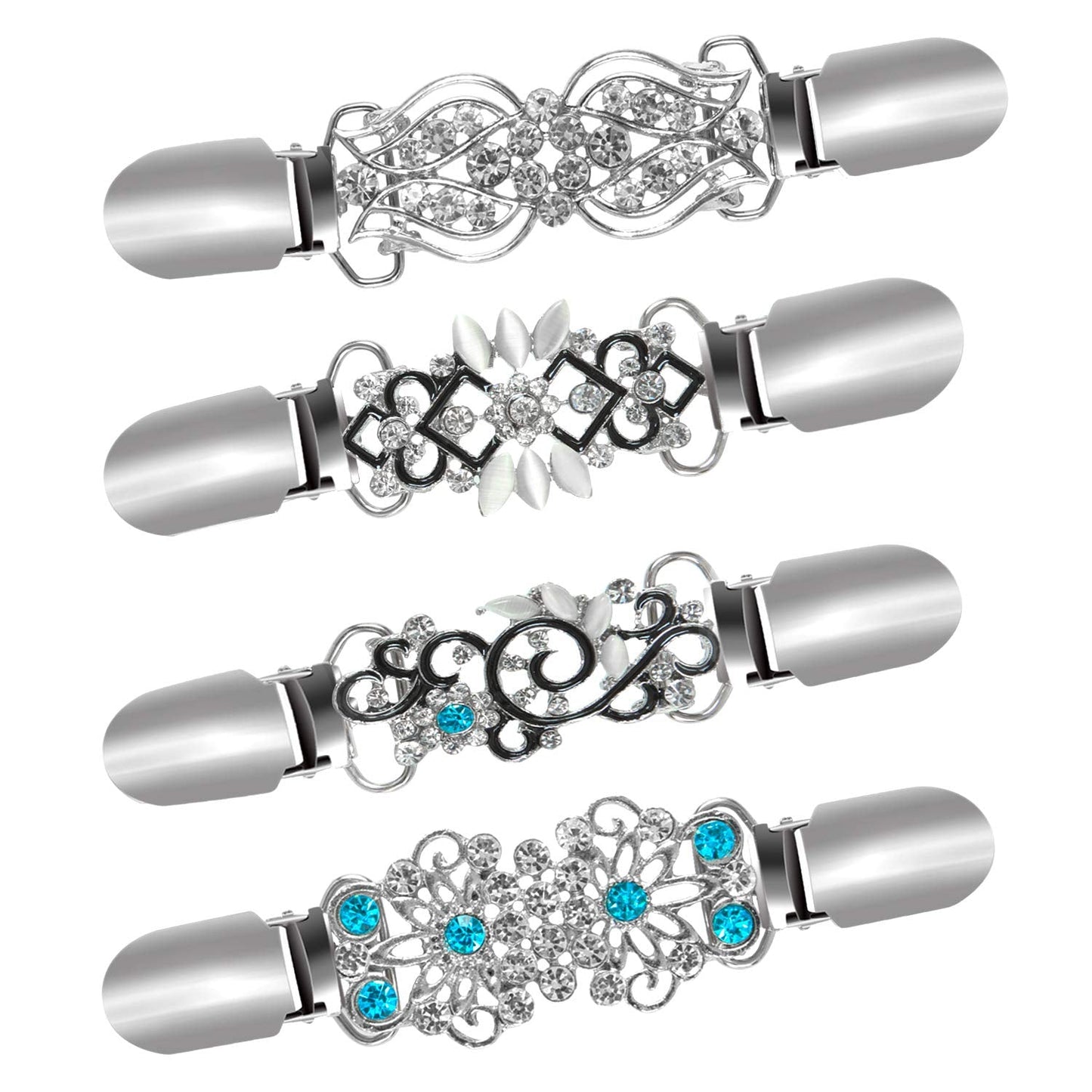 Ruisita 4 Pieces Summer Vintage Dress Clips Retro Short-sleeve Shirts Clips for Women & Girls