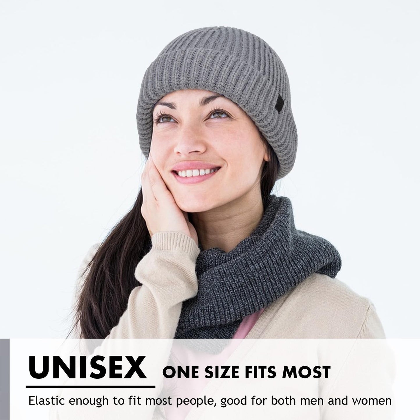 LILLBJORNEN 2 Pack Fisherman Beanie Winter Trawler Beanie Fashion Watch Hat Regular Skull Cap for Men Women (Acrylic, Red and Black)