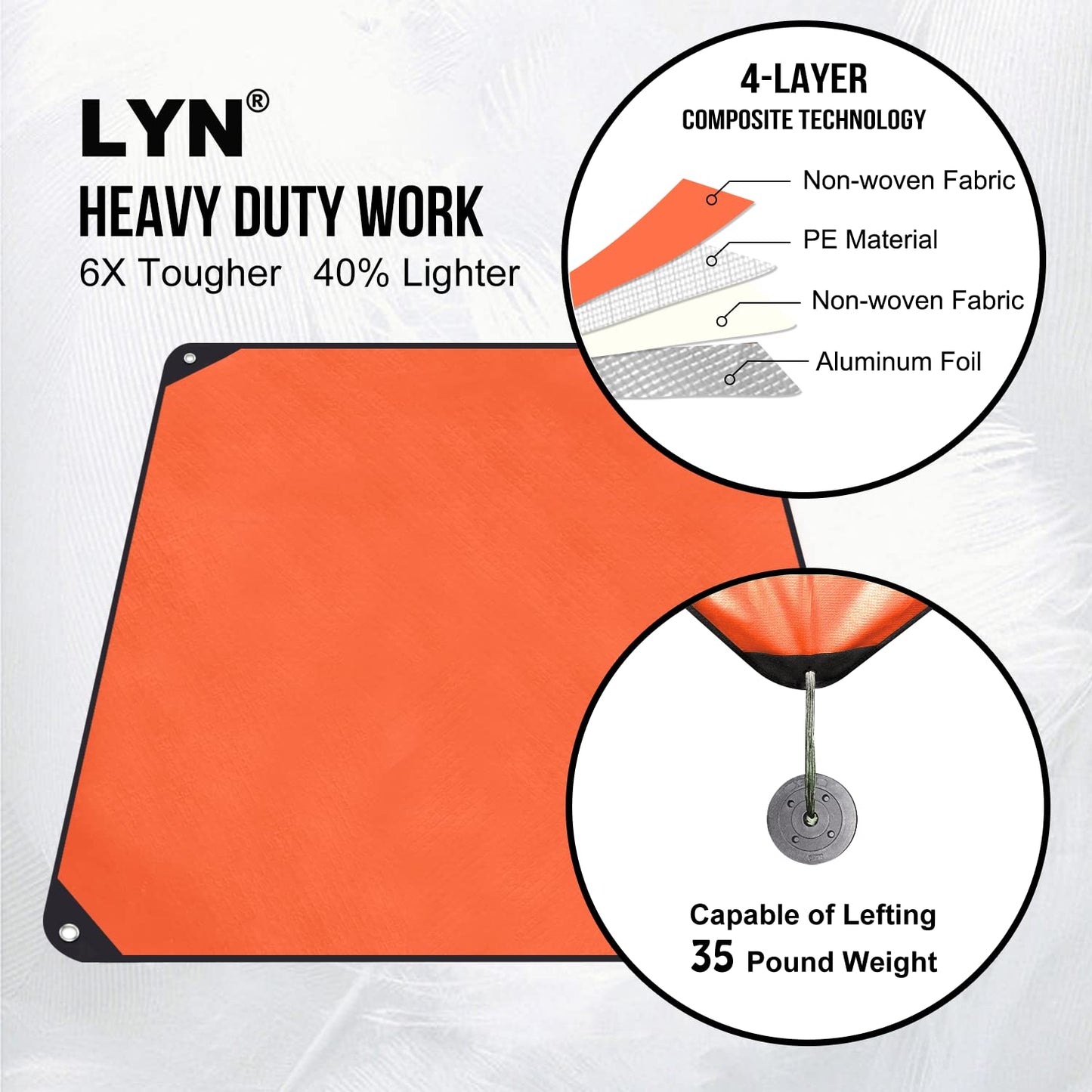 Thickening Complex:LYN Multilayer Heavy Duty Solar Emergency Survival Blanket-Orange,Reflective Mylar Waterproof Windproof Thermal,for Rescue,Car Camping,Hiking,Bushcraft,Snow&Pet Full