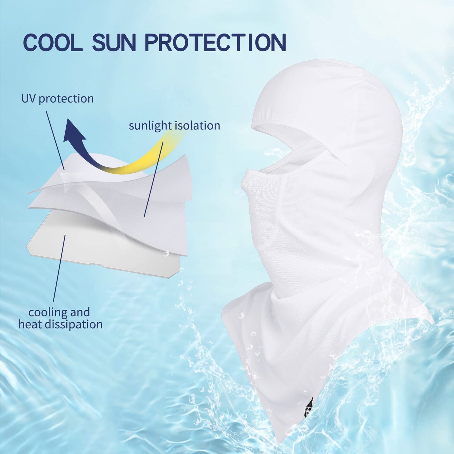 3 Pieces Balaclava - Summer Sun Protection Motorcycle Fishing Sun mask Breathable Windproof Long Face Mask for Men Women