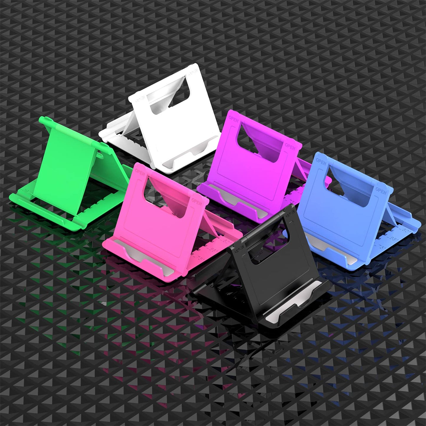 YENIE 6PACK Desktop Cell Phone Stand Holder, Portable Universal Desk Stand for All Mobile Smart Phone Tablet Display