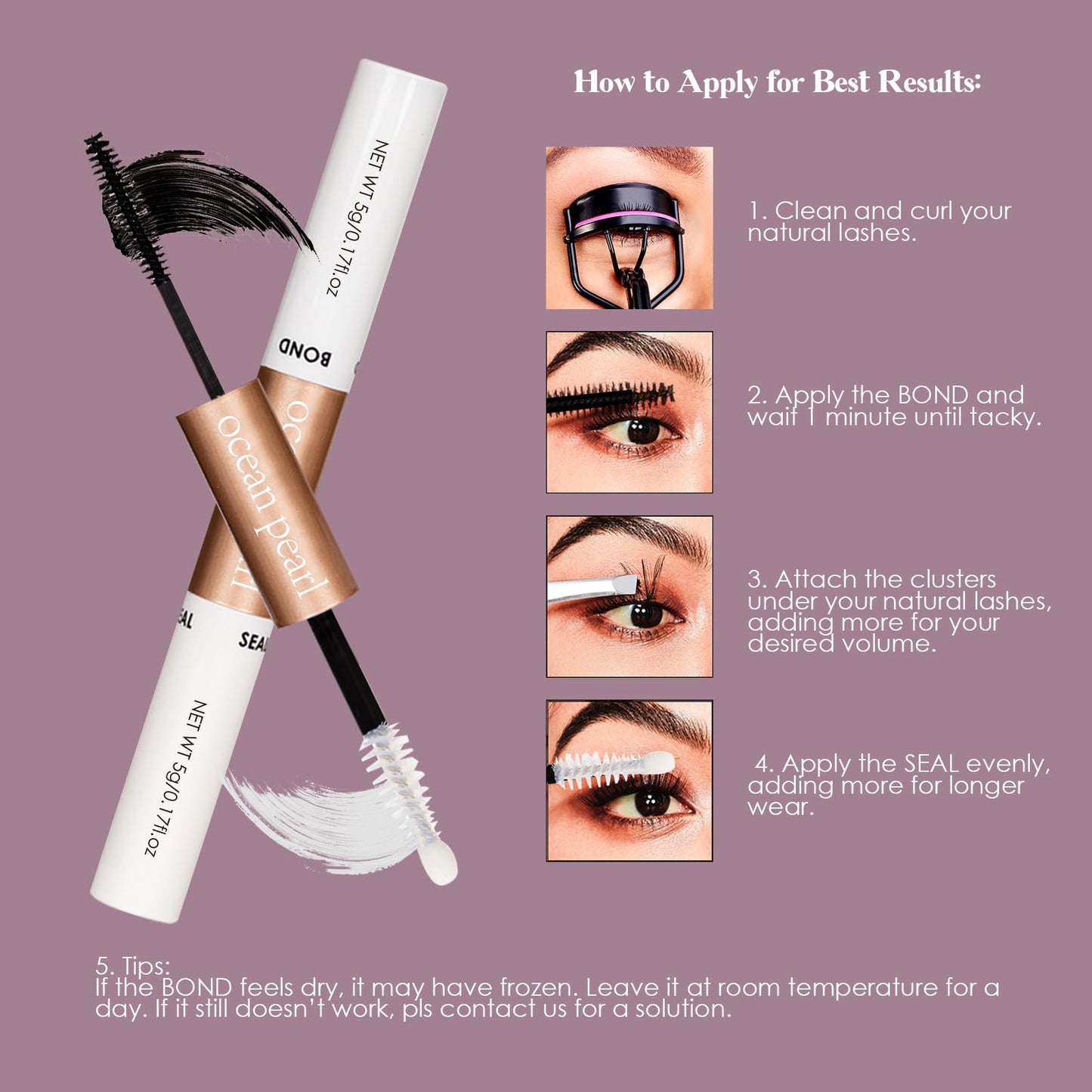 Ocean Pearl Lash Clusters 10-20mm 200D 300PCS Lashes DIY Lash Clusters Kit Individual Lashes Cluster Eyelash Extensions Fluffy Eyelashes Lash Extension Kit with Lash Bond+Seal+Remover+Tweezer-200D