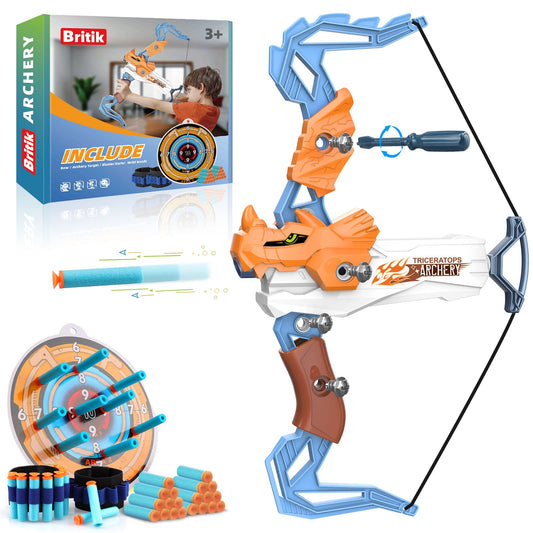 Britik Bow and Arrow for Kids Toys - Archery Set with 20 Suction Cup Arrows, Gifts for Boys Girls Toddler Age 4 5 6 7 8 Year Old