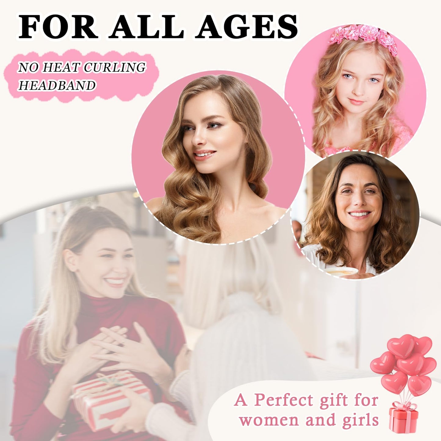 Gwabee No Heat Overnight Curls Headband to Sleep In, 70" Soft Ribbon Curl Wrap for Long Hair - 9 PCS Curling Rods Set with Bonnet, Purple