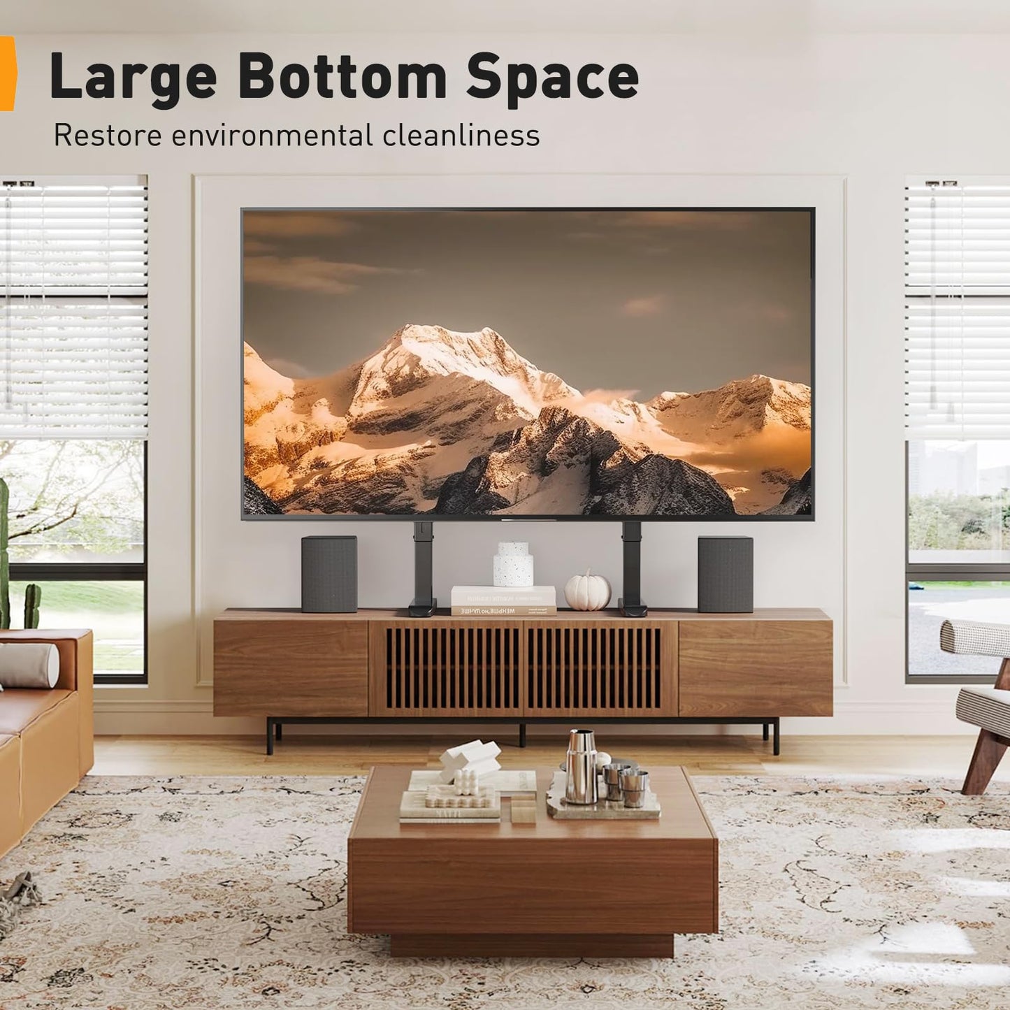 Perlegear TV Stand Steel TV Legs for Most 37–86 Inch Flat or Curved TVs up to 132 lbs, Height Adjustable TV Feet Suitable for Soundbar, Universal Tabletop TV Stand Base Max VESA 800 x 500mm, PGTVS20