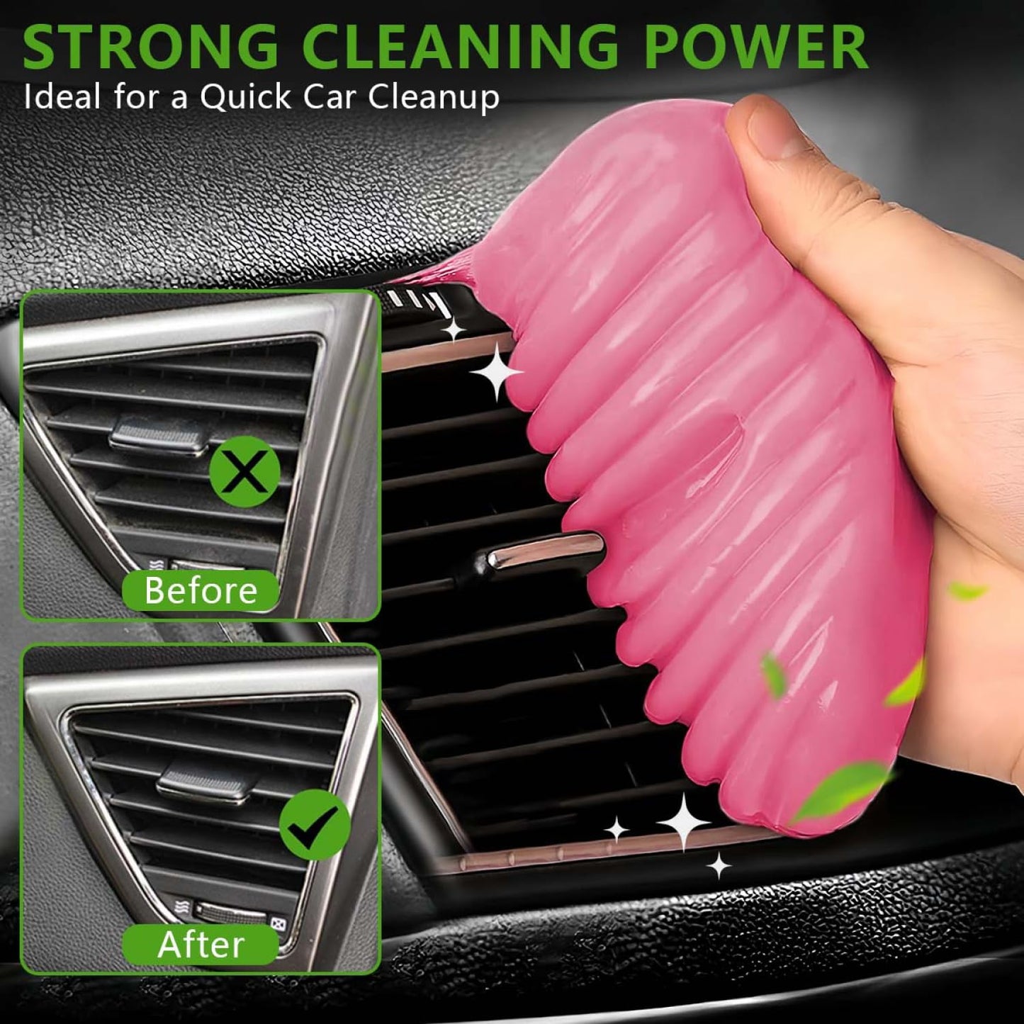 SenseYo 4 Pack Car Cleaning Gel Putty Slime Cleaner for Car Interior Detailing Keyboard Cleaner (Blue Pink Green Yellow)