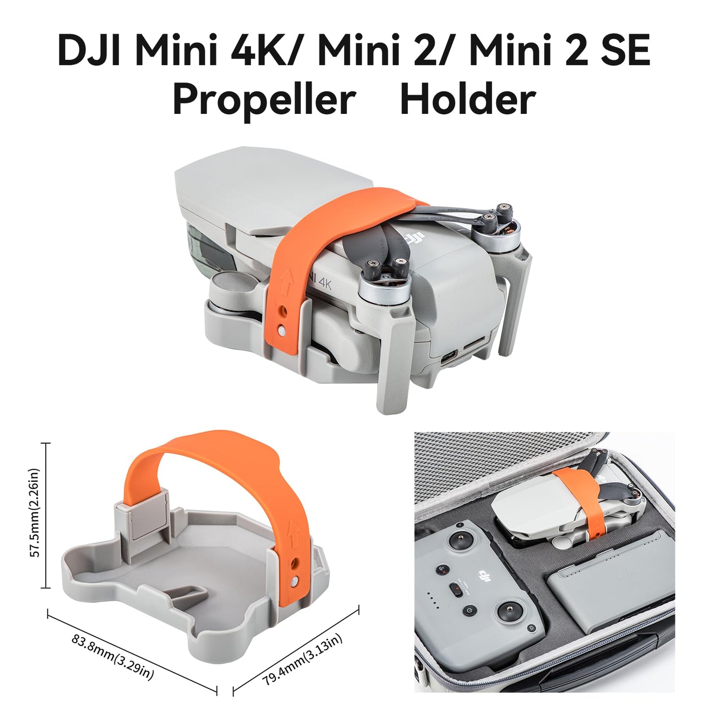 DJI Mini 4K / Mini 2 / Mini 2 SE 5-in-1 Accessories Combo, with Drone Case, Drone Landing Pad, Propeller Holder, RC-N1C Remote Control Lanyard, RC-N1C Remote Control Silicone Cover