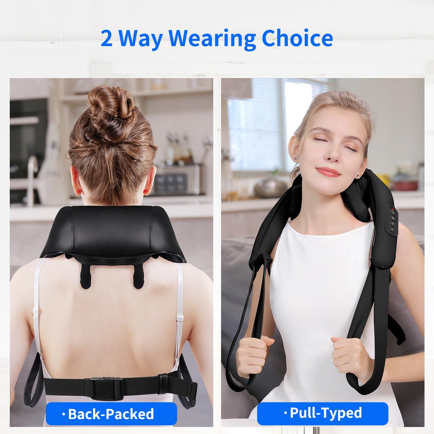 Neck Massager with Heat - Cordless Shiatsu Neck and Back Massager for Pain Relief Deep Tissue, Rechargeable 6D Kneading Brushless Motor Shoulder Massage Gifts for Women Men Home Office Car Christmas