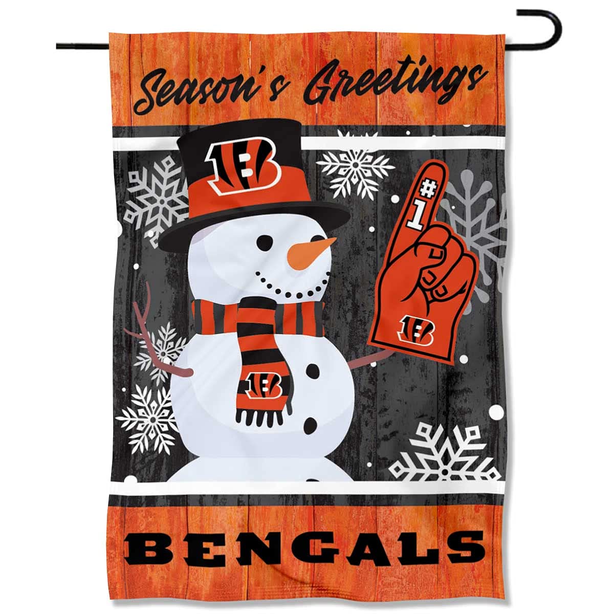Cincinnati Bengals Holiday Winter Snow Garden Flag Double Sided Banner