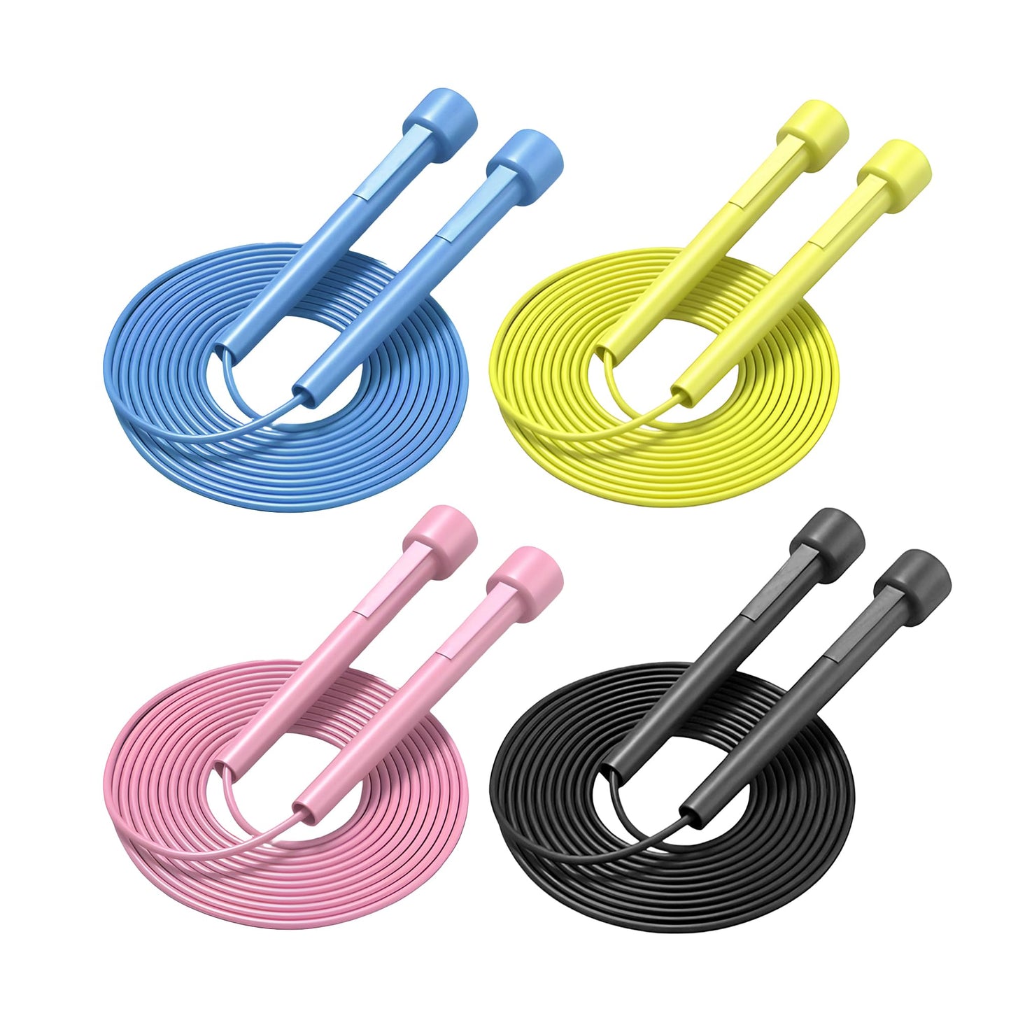 Jump Rope, Adjustable Kids Jump Rope Set, Tangle Free Skipping Rope, Lightweight Jump Ropes for Fitness, 9.2ft Pvc Jump Rope for Kids 8-12, Women, Men - Jumping Rope for Workout (4 pack)