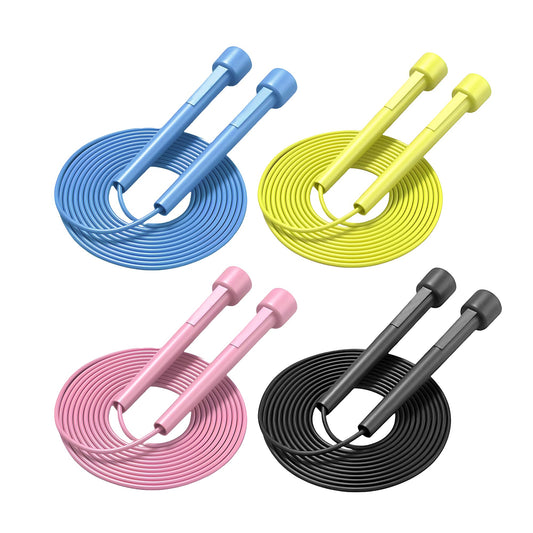 Jump Rope, Adjustable Kids Jump Rope Set, Tangle Free Skipping Rope, Lightweight Jump Ropes for Fitness, 9.2ft Pvc Jump Rope for Kids 8-12, Women, Men - Jumping Rope for Workout (4 pack)