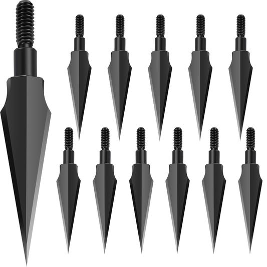 SUNYA Broadheads 120 Grain Steel Archery Arrow Tips for Compound, Recurve Bow & Crossbow, Traditional Screw-in Arrow Heads for Arrows, Pack of 12 in a Storage Case
