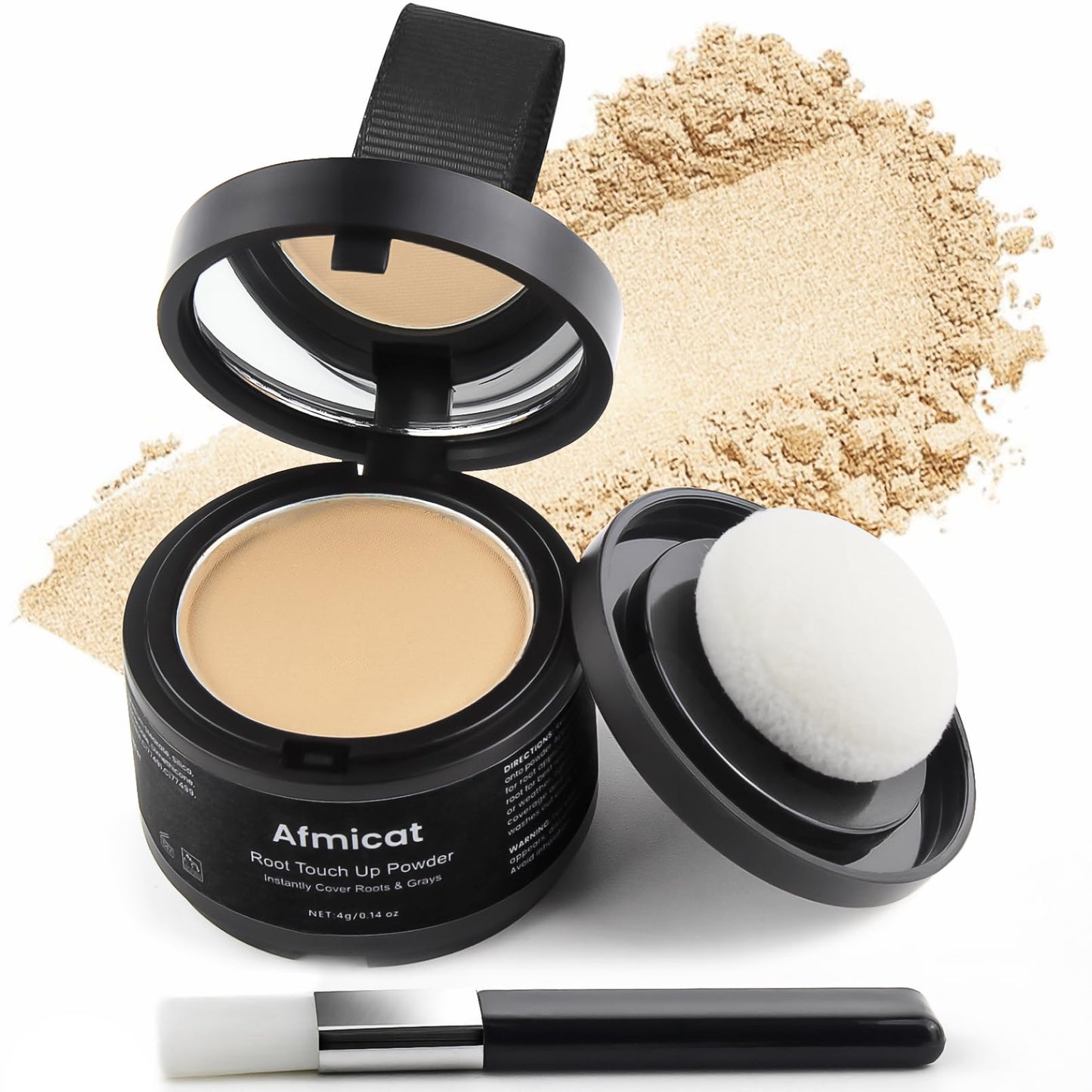 Afmicat Root Touch Up Powder, Hairline Powder for Thinning Hair, Instantly Cover Grey Hair, Root Cover Up for Women & Men, Bald Spots, Grooming, Beard Line (Light-Blonde, 0.14 Ounce (Pack of 1))