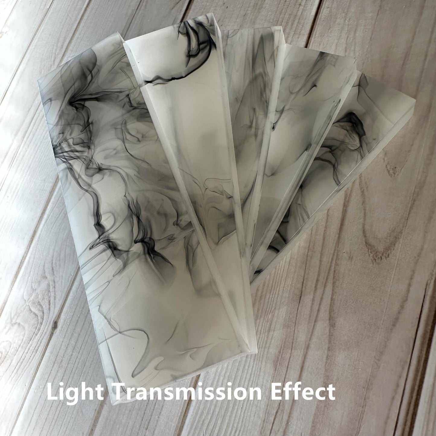 Uotowell Pre-Cut Epoxy Resin Scales Blanks for Decorative Inlays in Guitar Bodies, Necks, Engraved Knife Handle and Gun Grips - Marble White