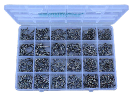 Freshwater Saltwater Fish Hooks Bulk Fishing Hooks Set Worm Catfish Hooks Fish Gear Equipment Supplies(400 PCS)