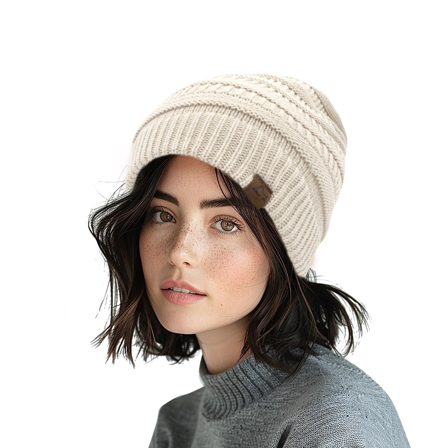 ACCEHUT Womens Winter Slouchy Beanie Hat - Wool Blend Warm Knit Hats Snow Ladies Skully Cap