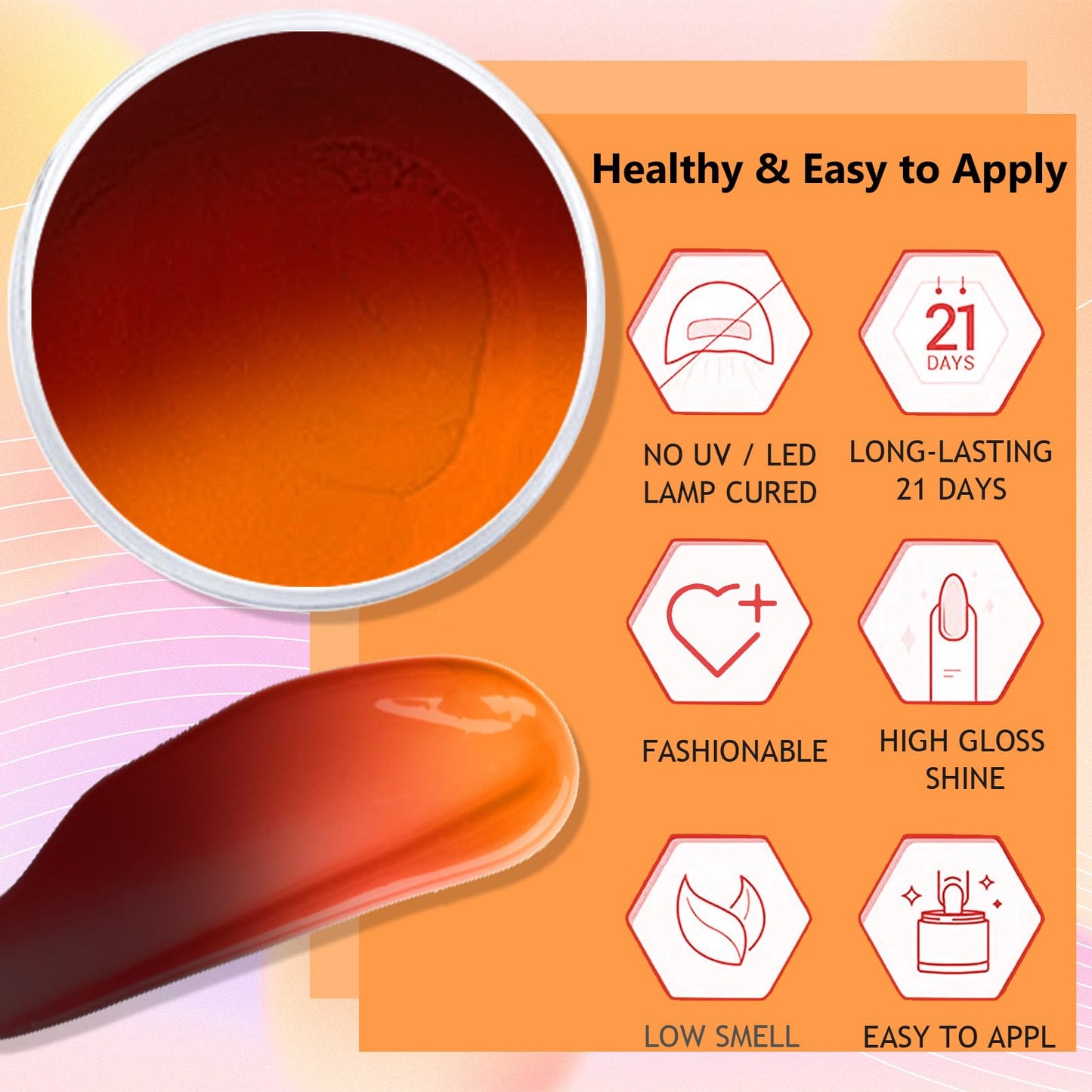 Honey Joy Dip Powder Nail Kit Starter, 4 Colors Halloween Pumpkin Orange Mystic Purple Dipping Powder Liquid Set with Base Top Coat for Nail Art Manicure Salon DIY, Dip-7pcs-No.14