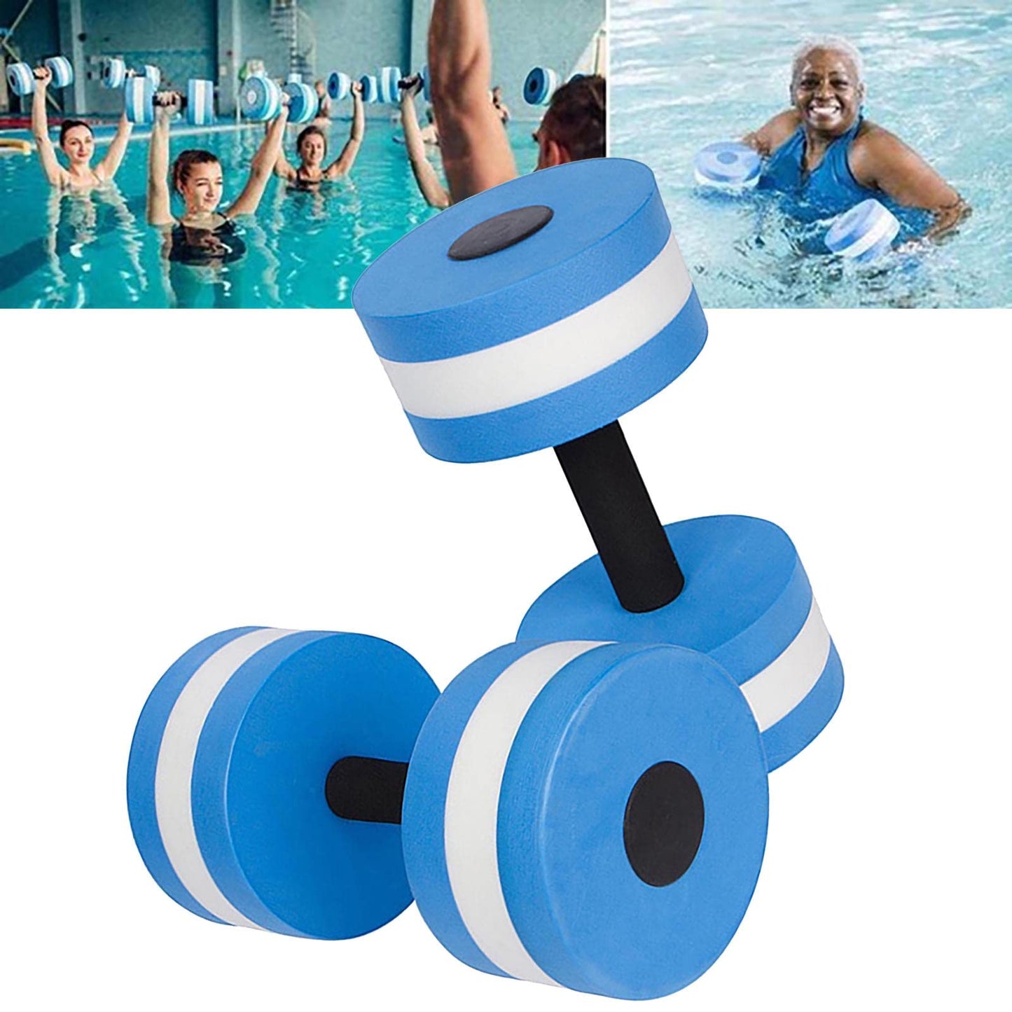 Water Dumbbells, Set of 2 Aquatic Exercise Dumbell, Water Aerobic Exercise Foam Dumbbells Pool Resistance for Men Women Weight Loss Water Sports Fitness Tool (Sky Blue)