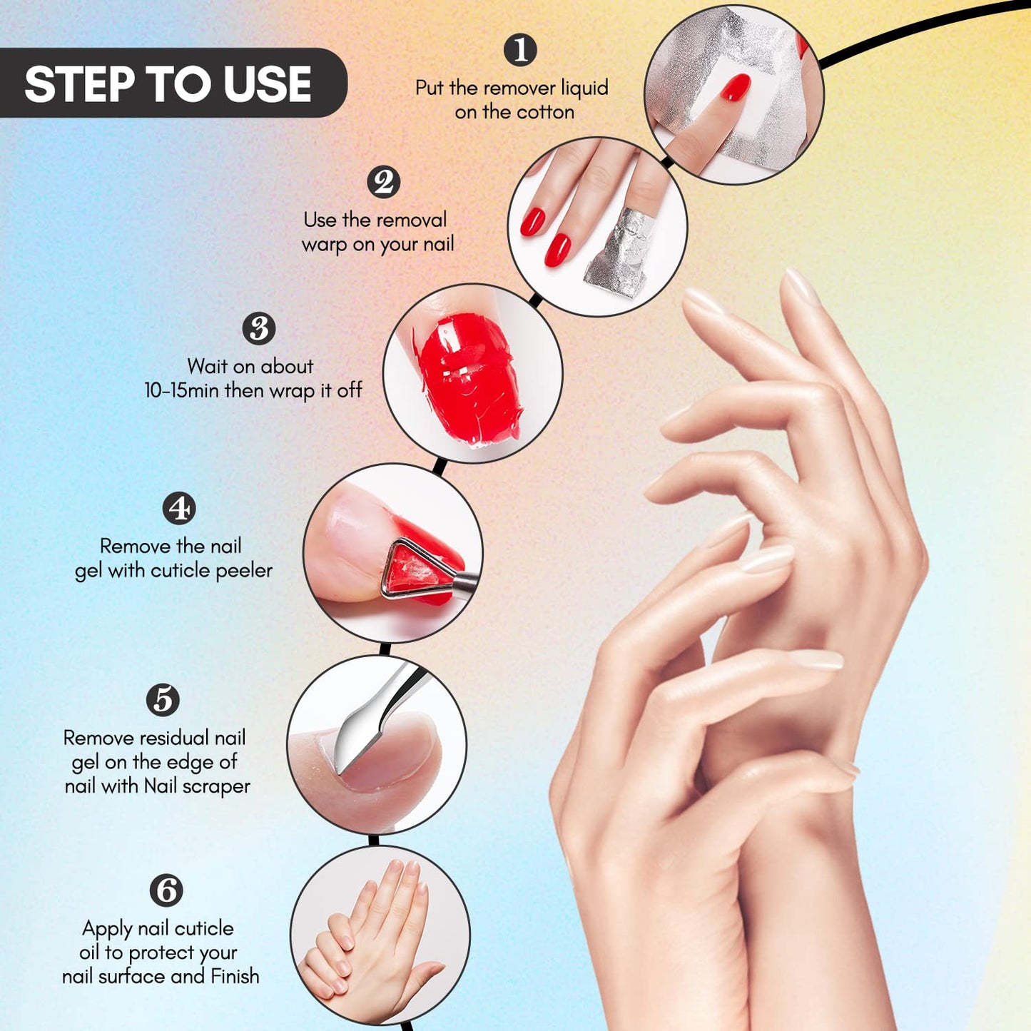 Makartt Nail Polish Nail Gel Remover Soak Off Gel Nail Polish Remover Foil Wraps 200pcs with Larger Cotton Pad 1 pcs Cuticle Pusher Valentine's Day Gift, R-01