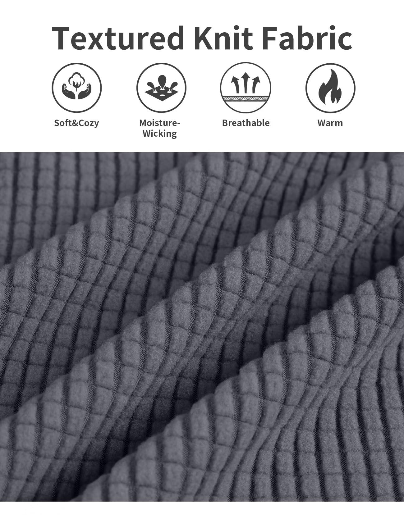 Zengjo Hoodie Shirts for Men Long Sleeve Thermal(Grey,L)