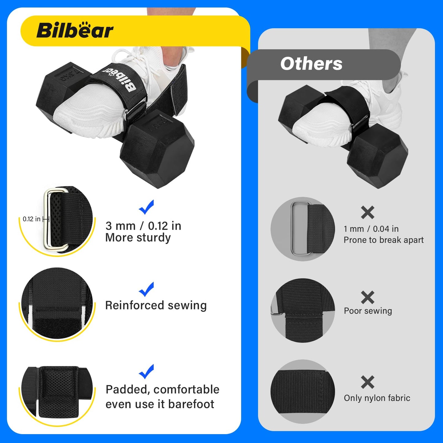 Tibialis Trainer Strap for Shin Splint Relief,Adjustable Dumbbell Foot Attachment for Hip Flexor Raises,Dumbbell ankle strap for weight Lifting,Relieve Leg Pain Increase Range of Motion