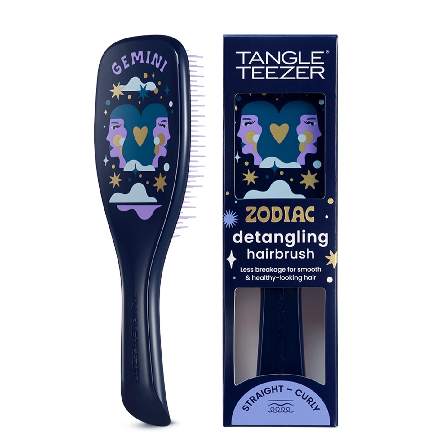Tangle Teezer Zodiac Ultimate Detangler Hairbrush for Wet & Dry Hair, Eliminates Knots & Reduces Breakage for All Hair Types, Gemini