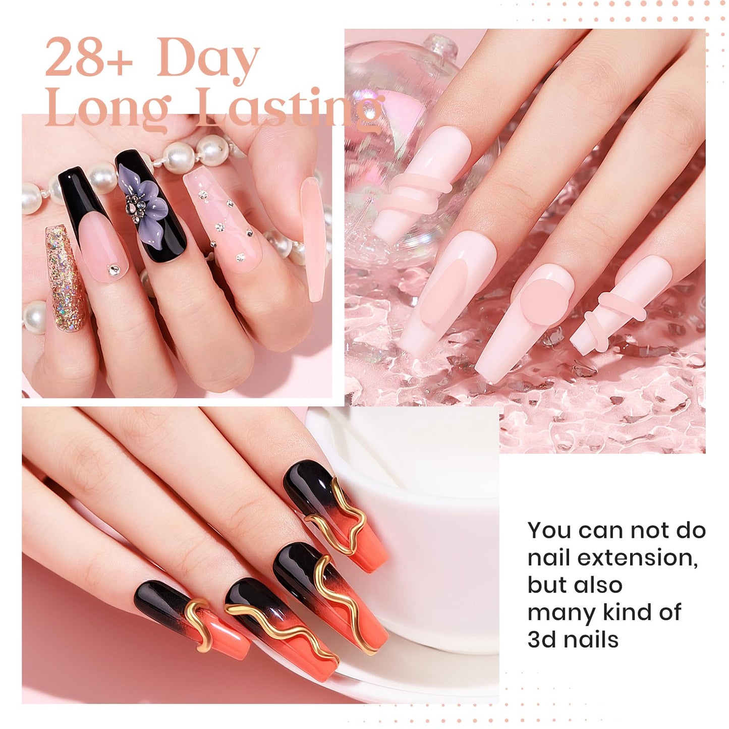 MIZHSE Solid Nail Builder Gel, 2.1 oz 60g Nude Builder Gel for Nails Non-Sticky Solid Builder Gel for Nail Extensions Hard Gel with 24pcs Nail Forms and Silicone Pen Nail Art Manicure Set