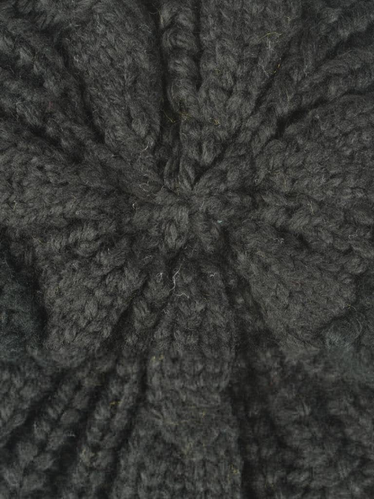 Choies Women's Acrylic Cat Ears Knit Black Beanie Hat,ONESIZE