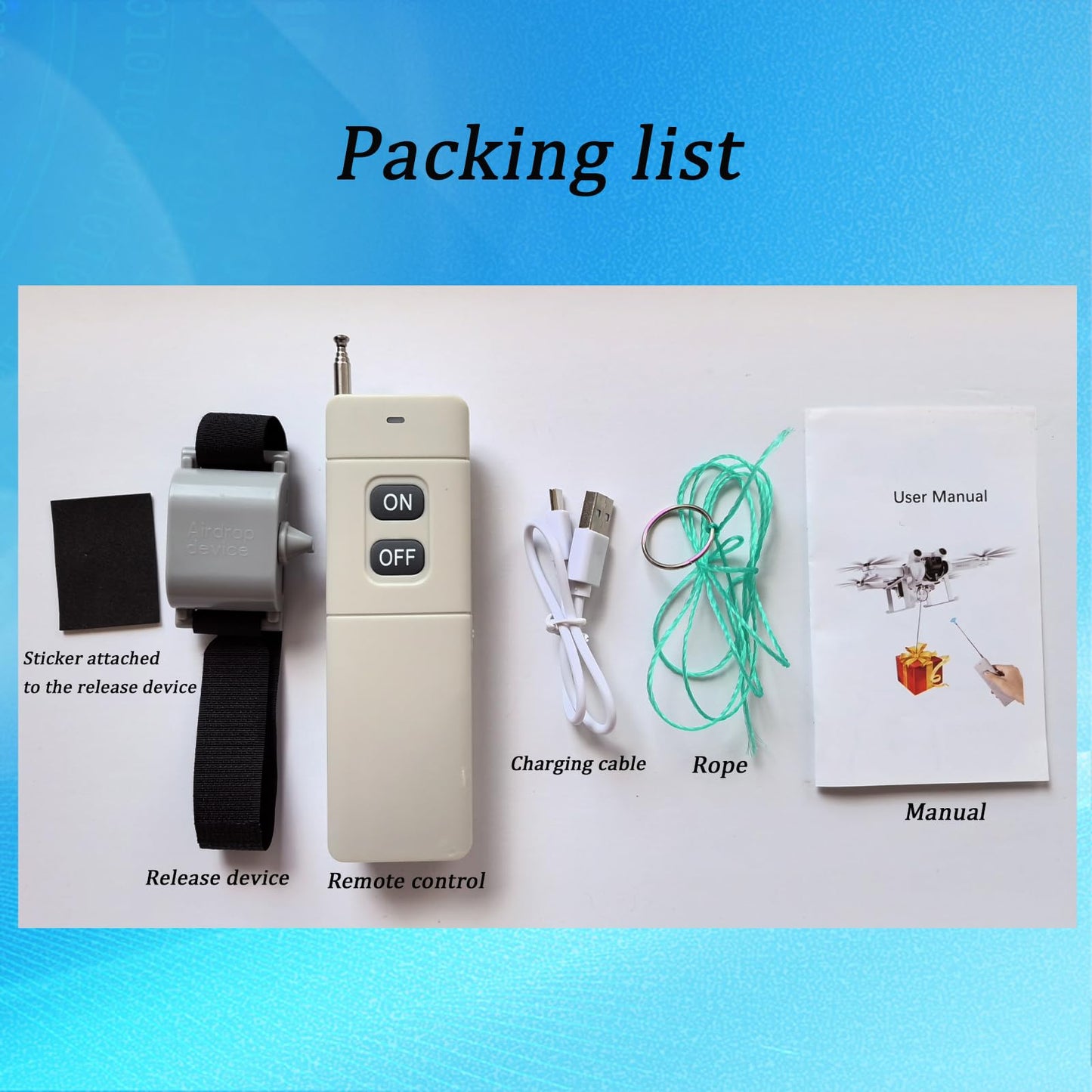 XTnueotr Universally Drone Airdrop System Release Device Payload Delivery Transport Drop, for DJI Mini4/Mini3/Mini2/Air3/Air2/Air2S/ DJI Mavic Series Drone Accessories (Airdrop Device)