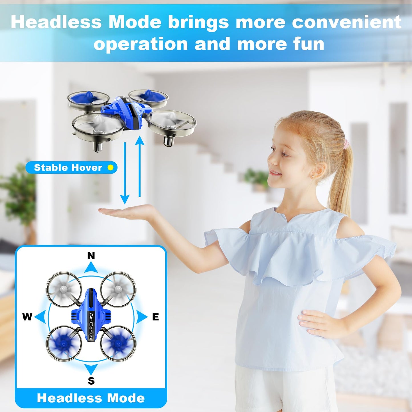 Oddire Mini Drone for Adults, Drones & Cars 2 in 1 Toy with One Key Take Off-Landing, Altitude Hold, Headless Mode, 360° flip, Car Mode, 2 Batteries,