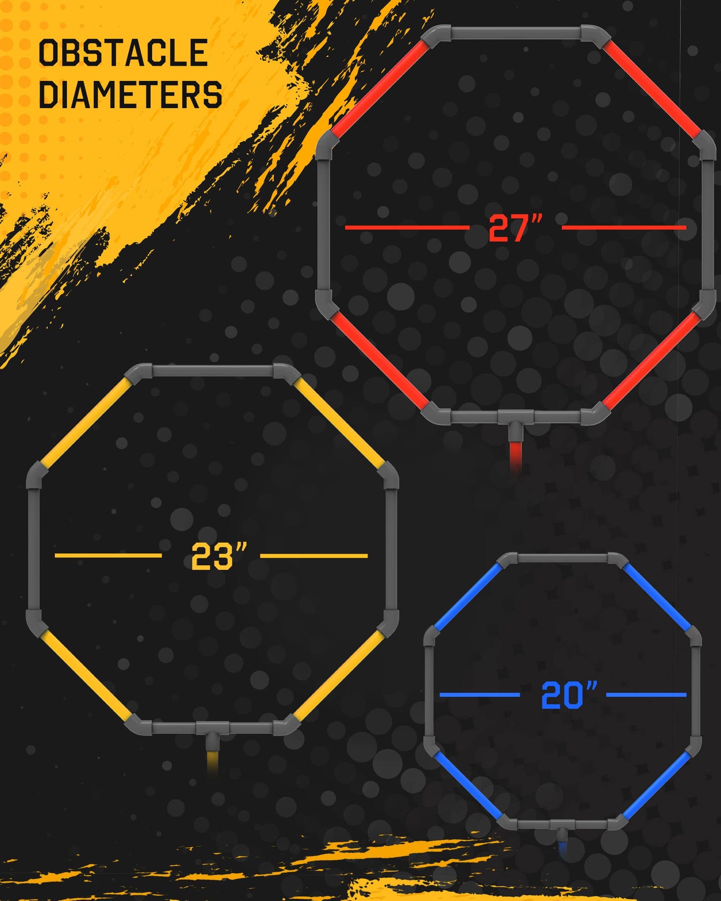 Galvanox Drone Obstacle Course Kit, Includes 3 Easy to Build Hoop Sizes, Perfect for Competition RC FPV Racing of drones or model aircraft. - Game Loop Gate Set
