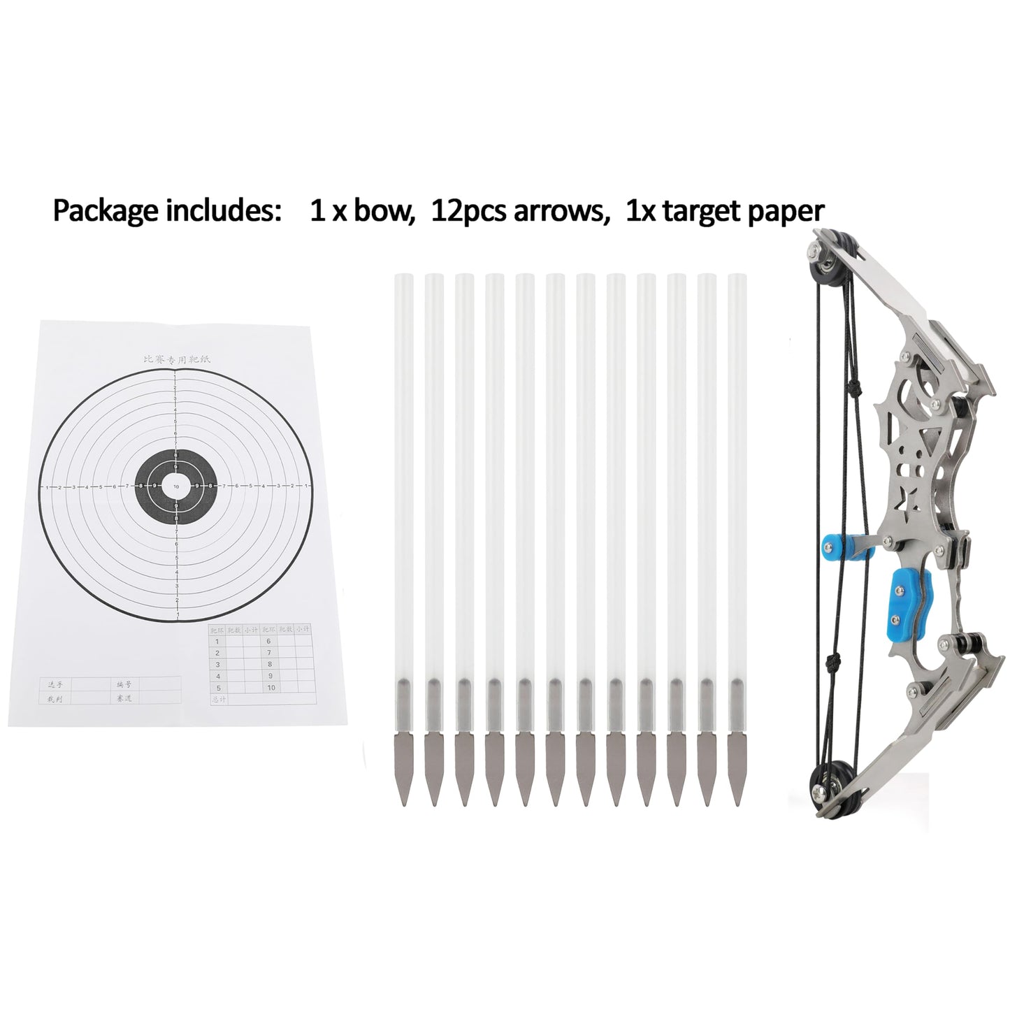 ZSHJGJR 6"/7.4"/7.9"/8.6"/8.8"/9.5" Mini Archery Bow Set Mini Compound Bow Mini Hunting Bow Metal Material Catapult RH/LH for Hunting Shooting Practice Archery Entertainment Fun (5.9" Bow)