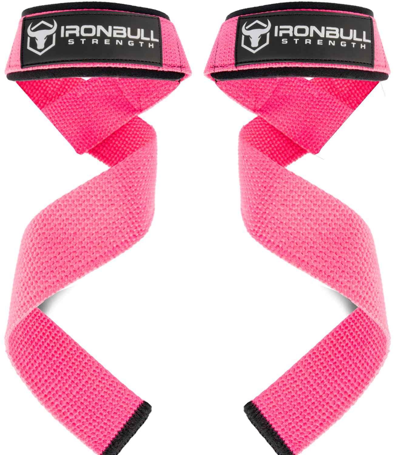 Lifting Straps (1 Pair) - Padded Wrist Support Wraps - for Powerlifting, Bodybuilding, Gym Workout, Strength Training, Deadlifts & Fitness Workout (Neon Pink)