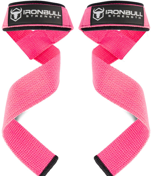 Lifting Straps (1 Pair) - Padded Wrist Support Wraps - for Powerlifting, Bodybuilding, Gym Workout, Strength Training, Deadlifts & Fitness Workout (Neon Pink)